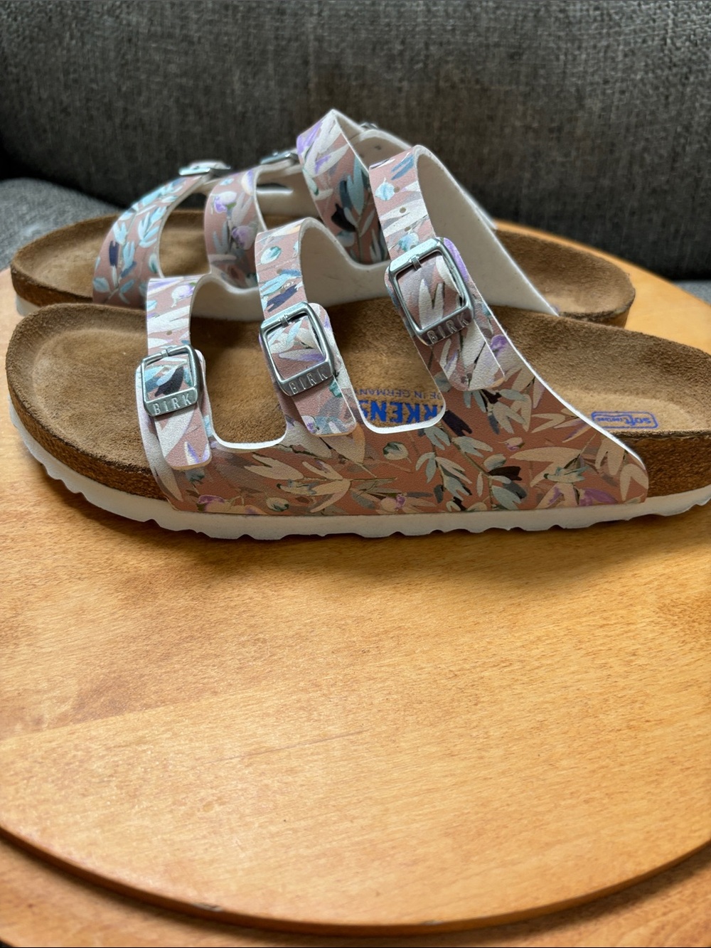 Birkenstock White Floral Triple-Strap Sandals - Picture 5 of 7